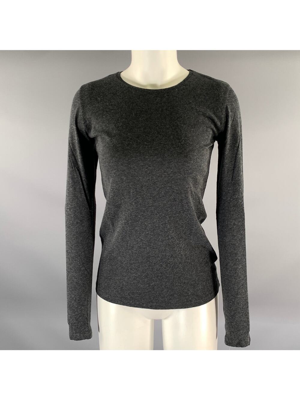 MAJESTIC FILATURES Size S Grey Cotton Cashmere Long Sleeve T-shirt